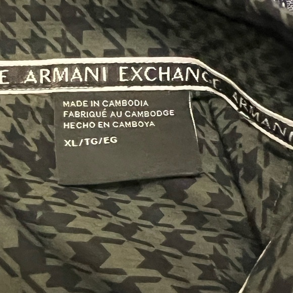 Armani Exchange Shirt Mens Xl Black and green color Button Down Long Sleeve - Picture 8 of 10